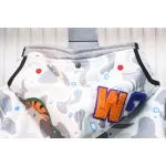 EM Sneakers BAPE Shark Head Tiger Head Zipper Starry Sky Camouflage Double Hooded Hoodie Gray and White