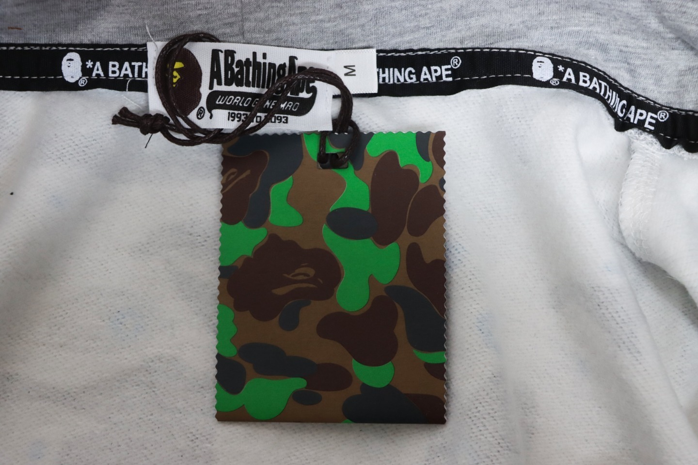 EM Sneakers BAPE Shark Head Tiger Head Zipper Starry Sky Camouflage Double Hooded Hoodie Gray and White