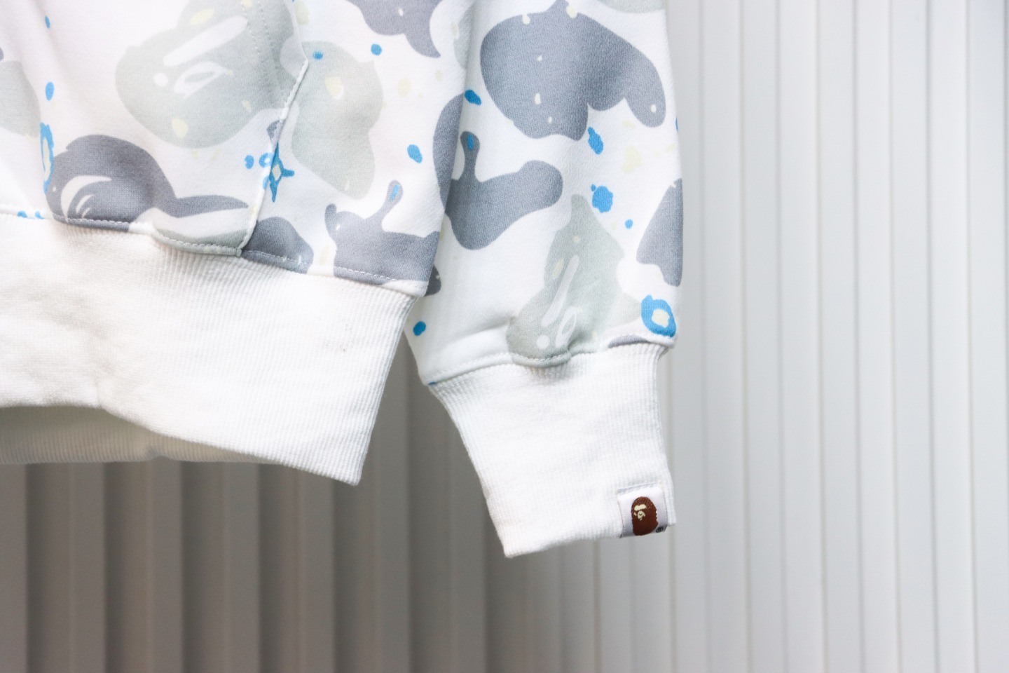 EM Sneakers BAPE Shark Head Tiger Head Zipper Starry Sky Camouflage Double Hooded Hoodie Gray and White