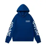 EM Sneakers Amiri FW24 Logo-embossed Jersey Textured Hoodie Dark Blue
