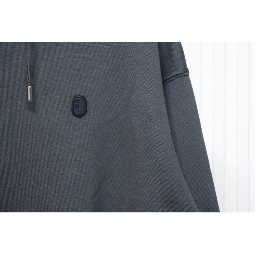 EM Sneakers BAPE 24FW Washed Embroidered Small Logo Hoodie Grey