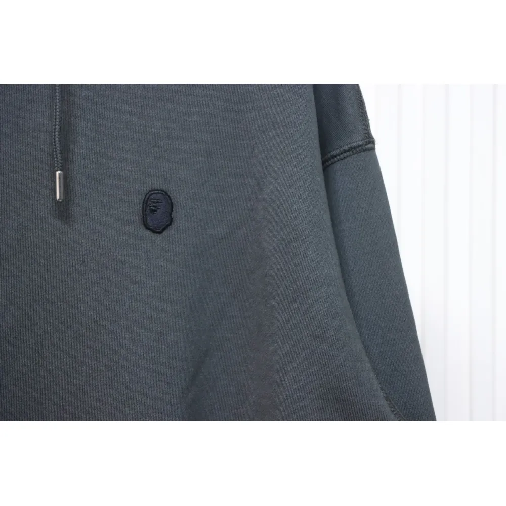 EM Sneakers BAPE 24FW Washed Embroidered Small Logo Hoodie Grey