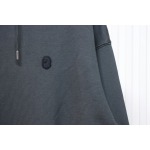 EM Sneakers BAPE 24FW Washed Embroidered Small Logo Hoodie Grey