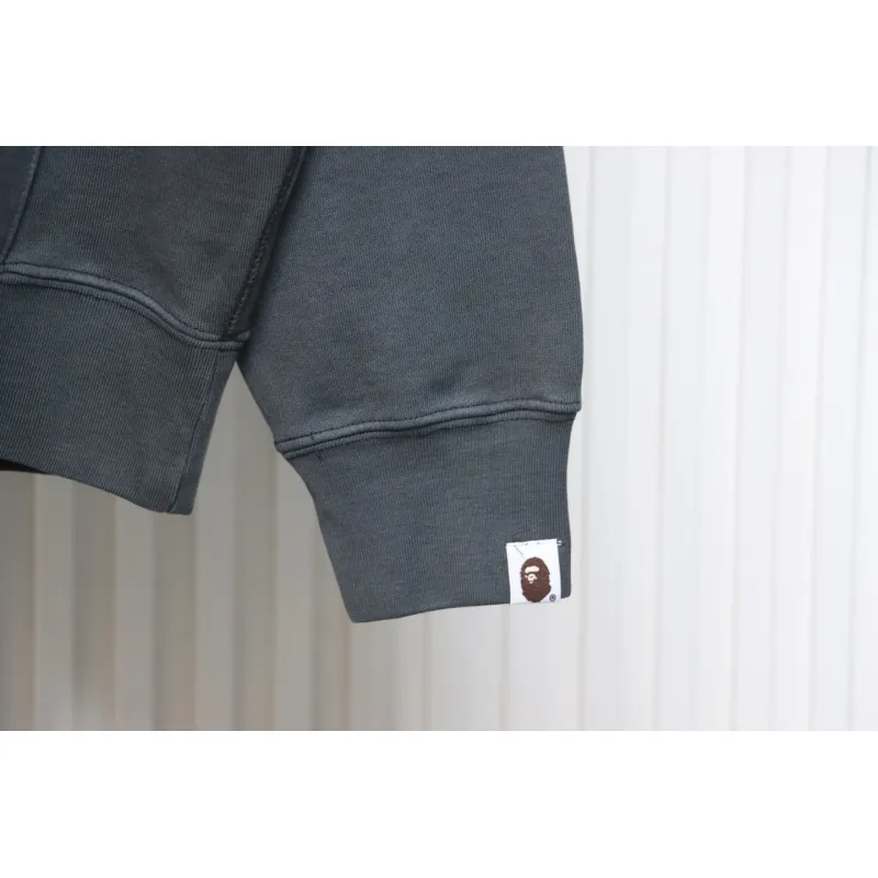 EM Sneakers BAPE 24FW Washed Embroidered Small Logo Hoodie Grey