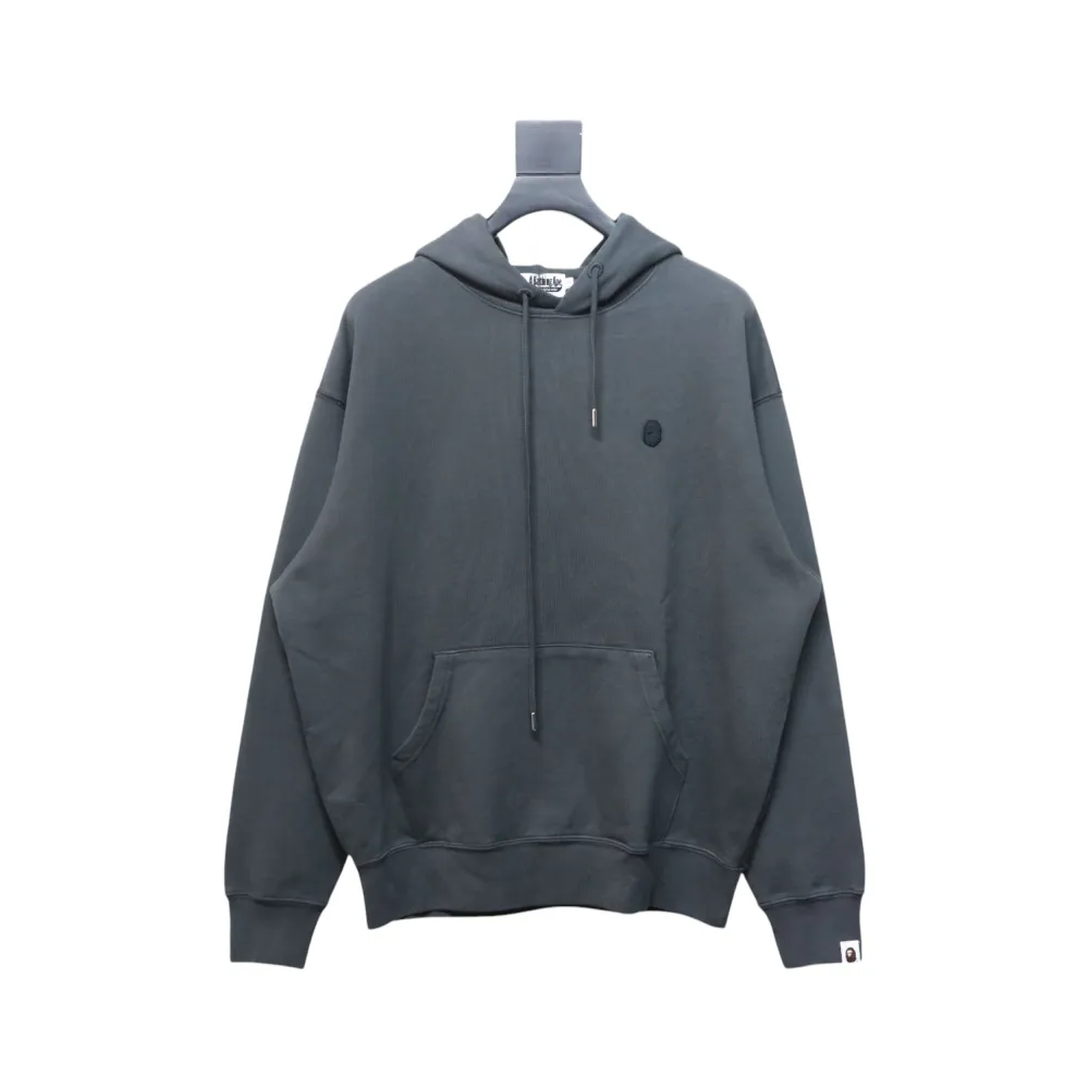 EM Sneakers BAPE 24FW Washed Embroidered Small Logo Hoodie Grey