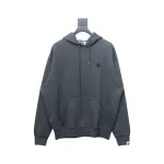 EM Sneakers BAPE 24FW Washed Embroidered Small Logo Hoodie Grey