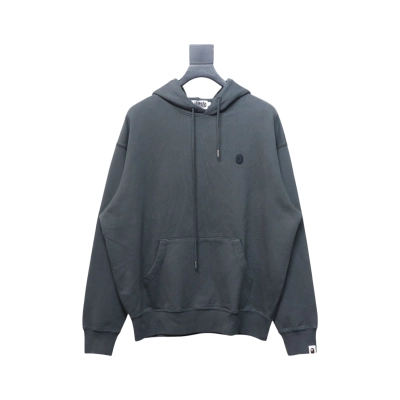EM Sneakers BAPE 24FW Washed Embroidered Small Logo Hoodie Grey 01