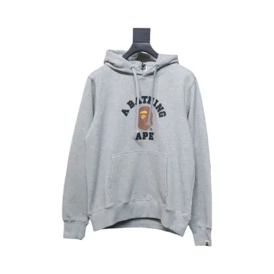 EM Sneakers BAPE Ape Head Logo Print Hoodie Grey 01