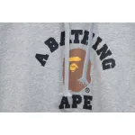 EM Sneakers BAPE Ape Head Logo Print Hoodie Grey
