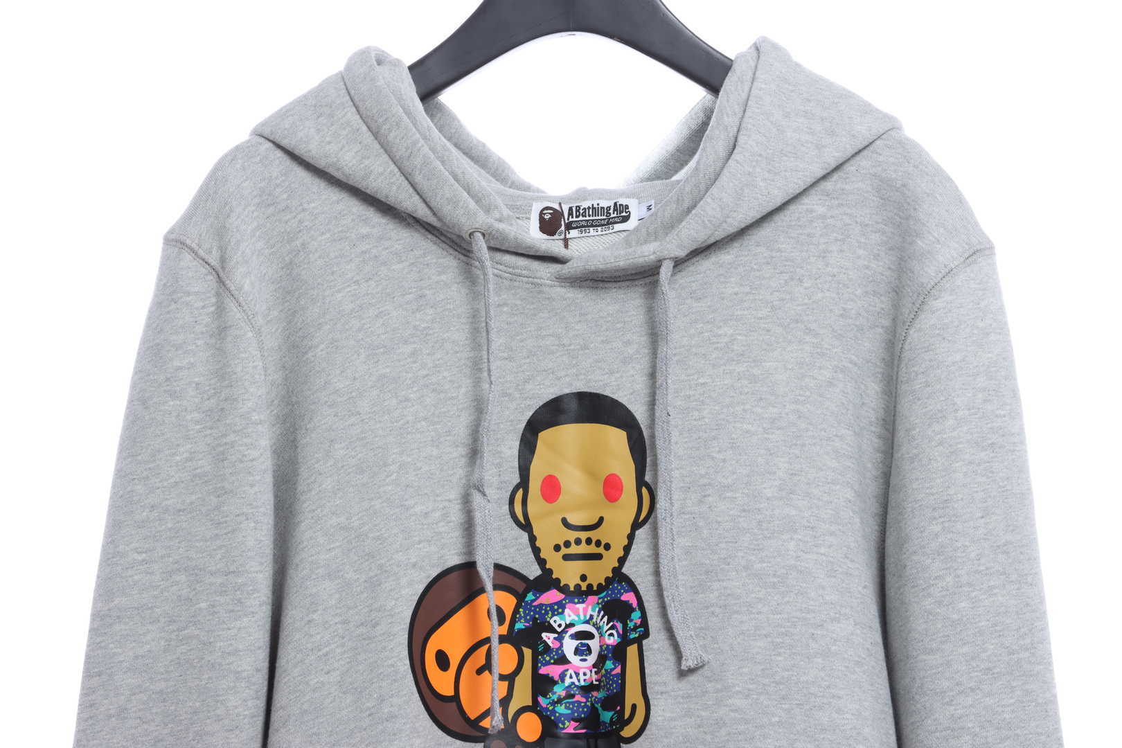 EM Sneakers BAPE KID CUDI Cartoon Character Hoodie Grey
