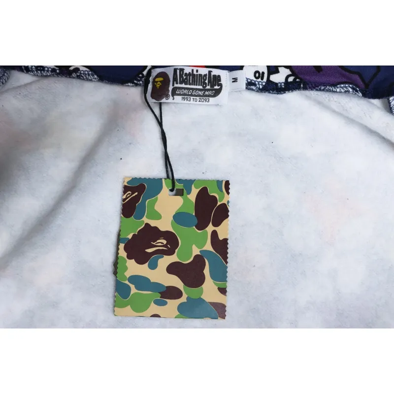 EM Sneakers BAPE Melody Shark and Tiger Head Zip-up Double-Hooded Hoodie