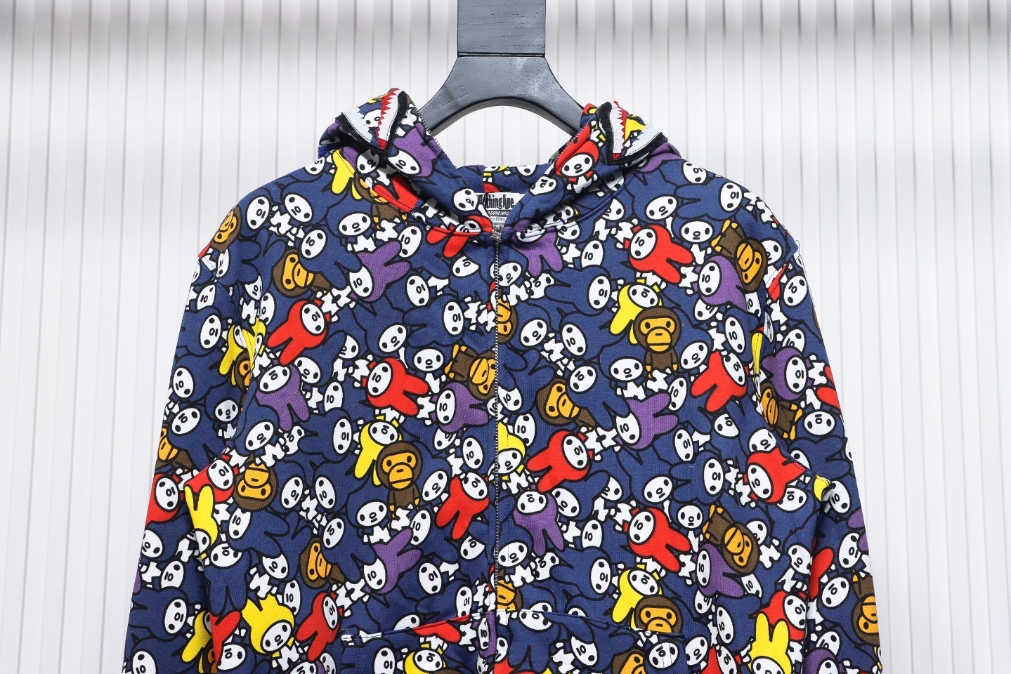 EM Sneakers BAPE Melody Shark and Tiger Head Zip-up Double-Hooded Hoodie