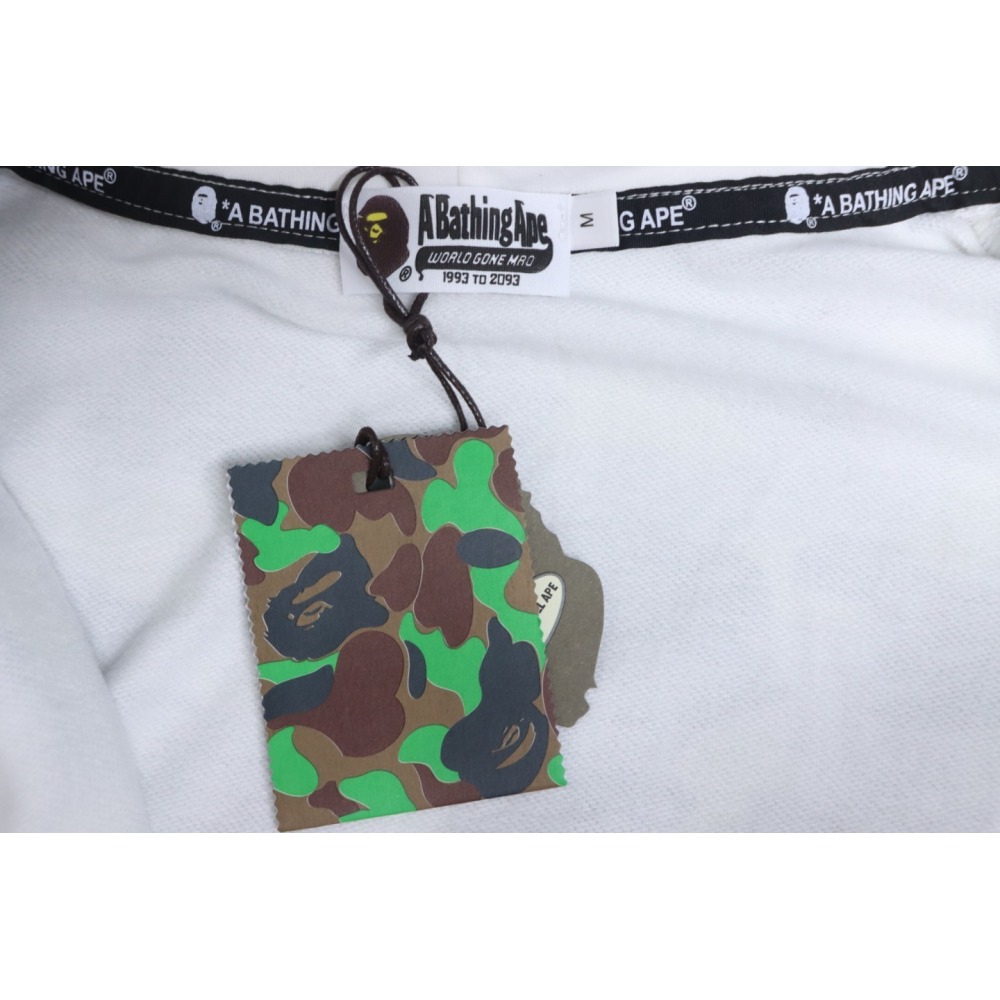 EM Sneakers BAPE Shark Head Tiger Head Zipper Luminous Camouflage Double Hooded Hoodie Gray and White