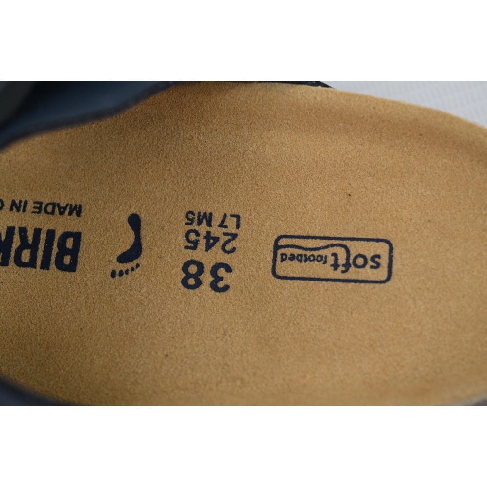 EM Sneakers Birkenstock Boston Soft Footbed Slipper Blue Leather Surface