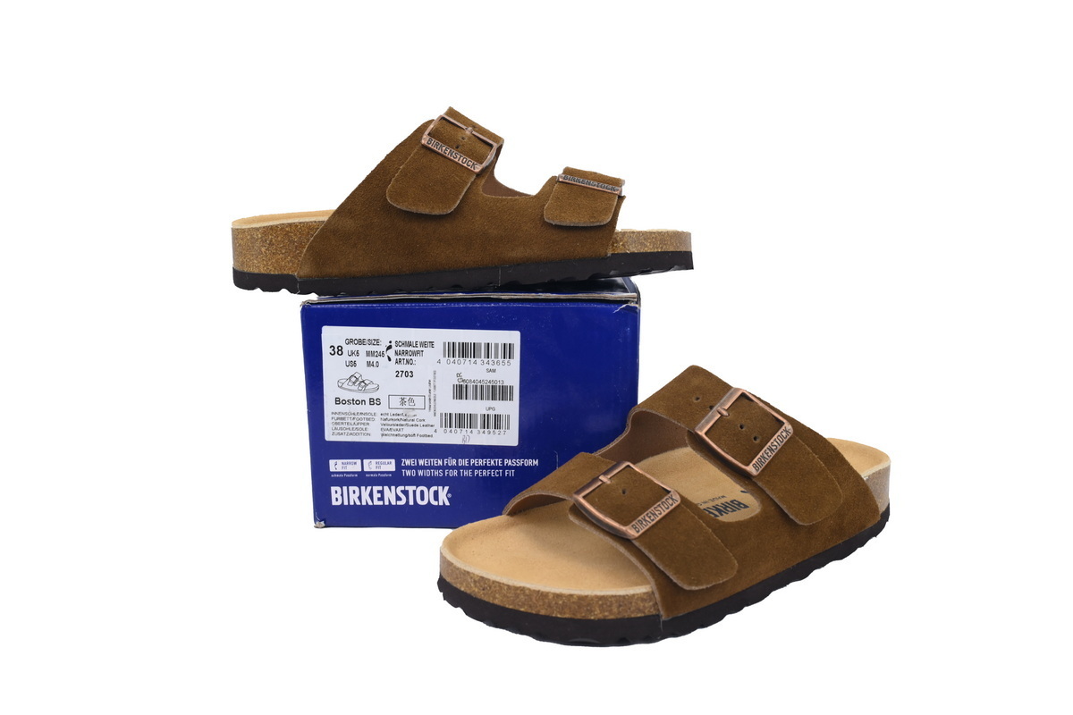 EM Sneakers Birkenstock Boston Soft Footbed Slipper Brown Tea Color