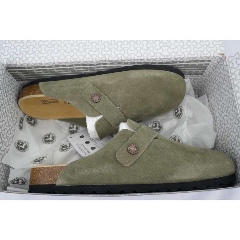 EM Sneakers Birkenstock Boston Soft Footbed Slipper Dark Green