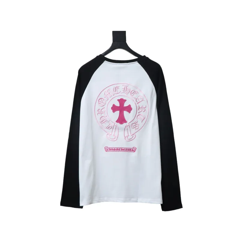 EM Sneakers Chrome Hearts 25FW Embroidered Horseshoe Patchwork Long Sleeves Black and White