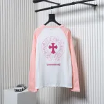 EM Sneakers Chrome Hearts 25FW Embroidered Horseshoe Patchwork Long Sleeves Pink and White