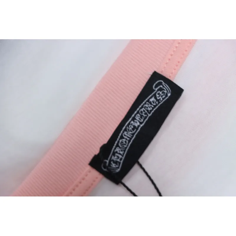 EM Sneakers Chrome Hearts 25FW Embroidered Horseshoe Patchwork Long Sleeves Pink and White