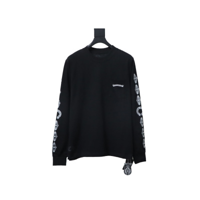 EM Sneakers Chrome Hearts CH 25ss Back Cross Round Neck Long Sleeve Black 01