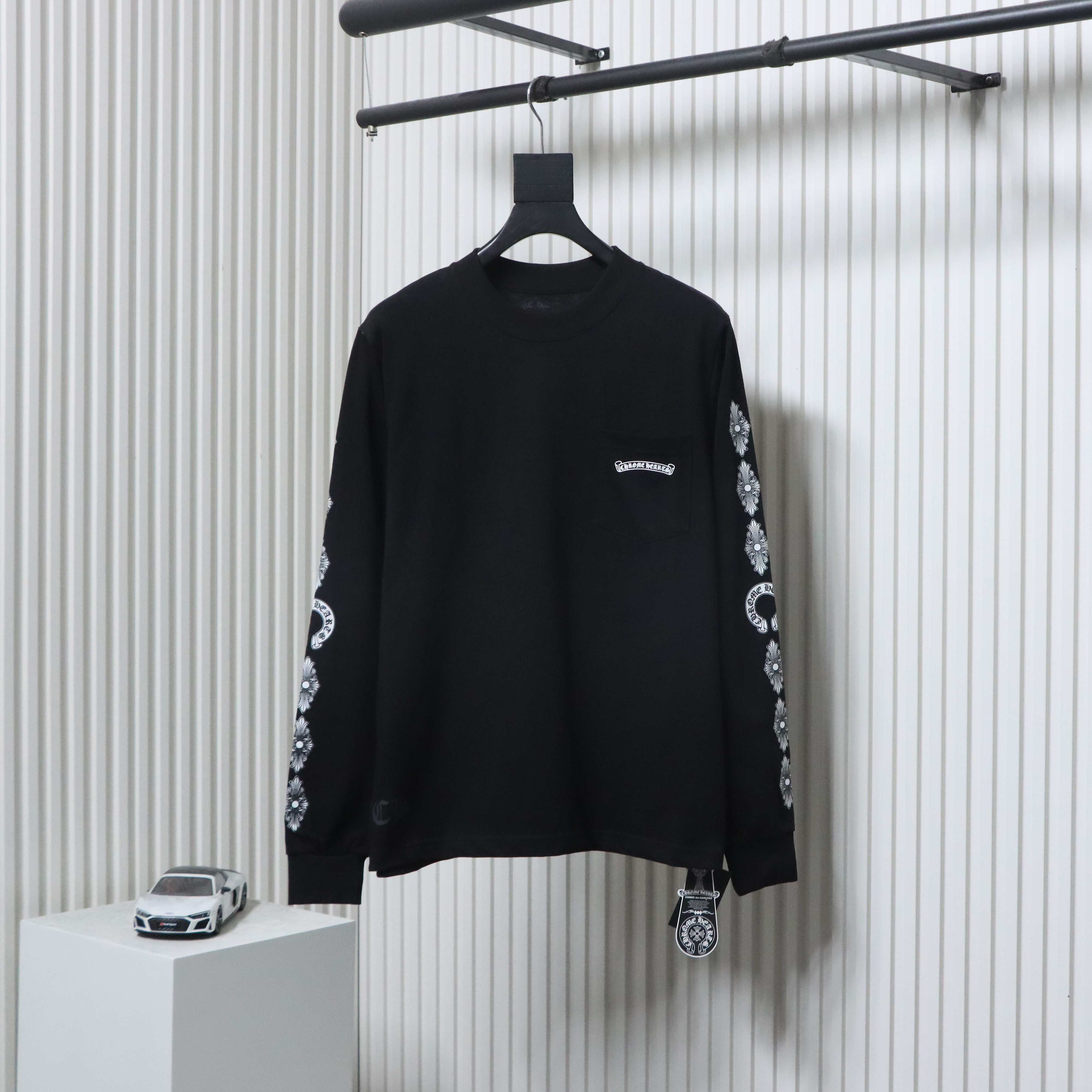 EM Sneakers Chrome Hearts CH 25ss Back Cross Round Neck Long Sleeve Black