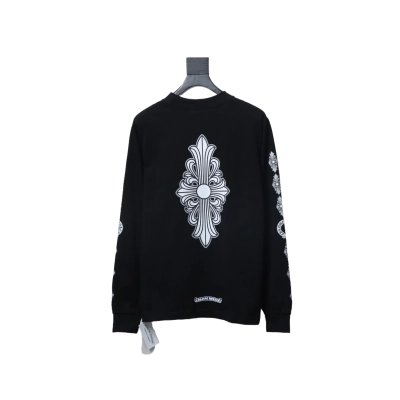 EM Sneakers Chrome Hearts CH 25ss Back Cross Round Neck Long Sleeve Black 02
