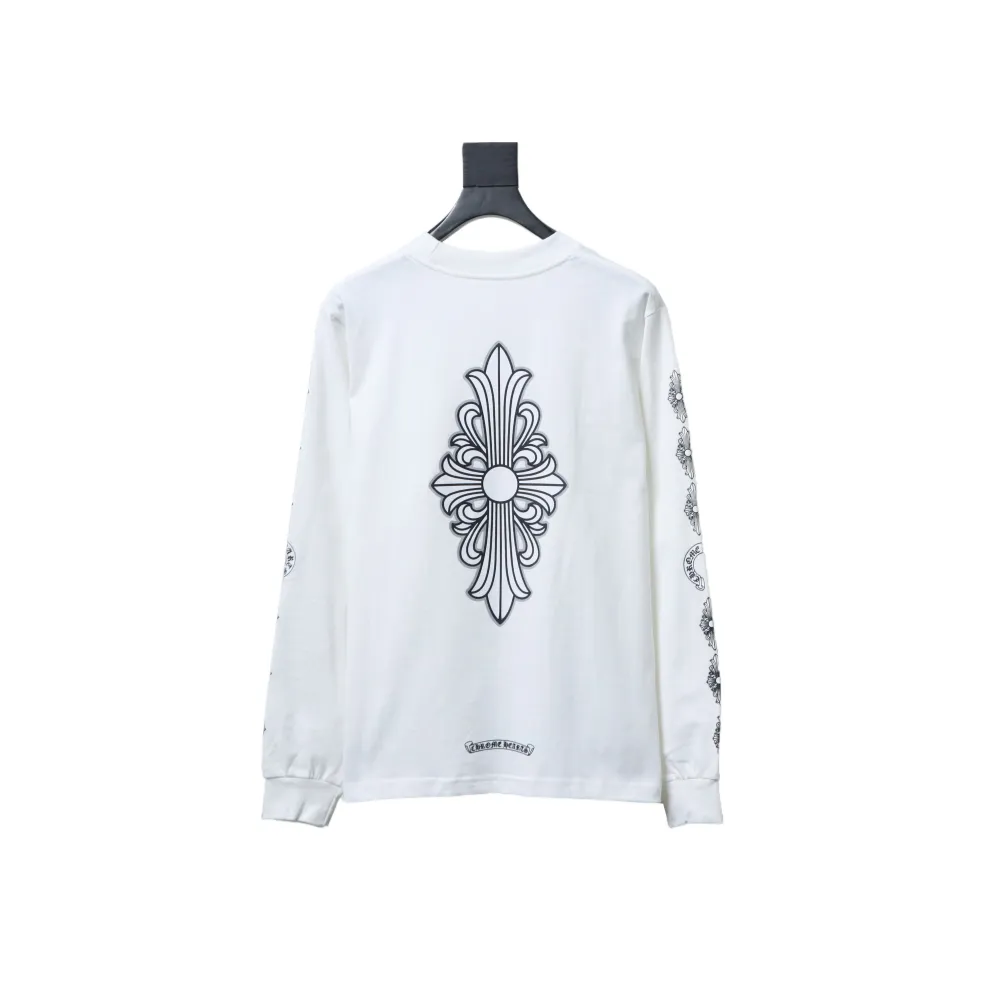 EM Sneakers Chrome Hearts CH 25ss Back Cross Round Neck Long Sleeve White