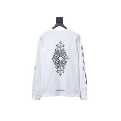 EM Sneakers Chrome Hearts CH 25ss Back Cross Round Neck Long Sleeve White 02