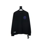 EM Sneakers Chrome Hearts CH 25ss Blue Horseshoe Cross Round Neck Long Sleeve Black