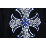 EM Sneakers Chrome Hearts CH 25ss Blue Horseshoe Cross Round Neck Long Sleeve Black