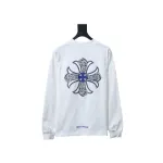EM Sneakers Chrome Hearts CH 25ss Blue Horseshoe Cross Round Neck Long Sleeve White