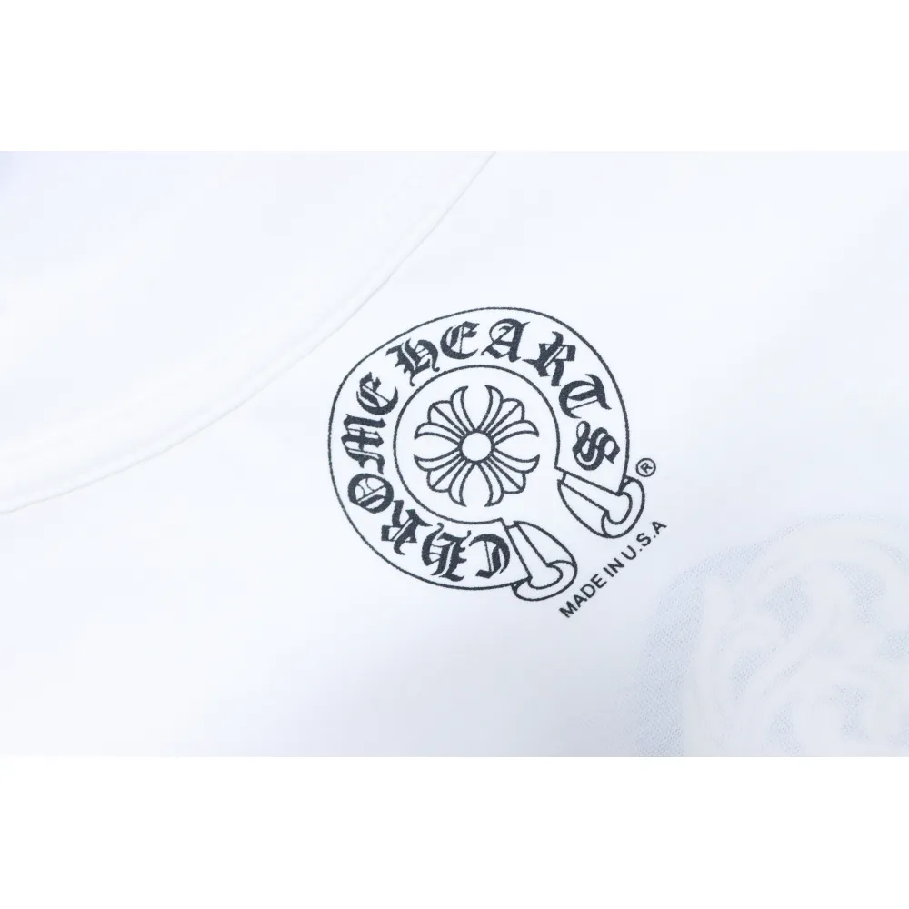 EM Sneakers Chrome Hearts CH 25ss Blue Horseshoe Cross Round Neck Long Sleeve White