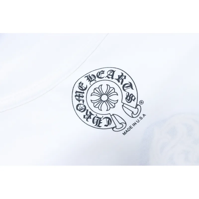 EM Sneakers Chrome Hearts CH 25ss Blue Horseshoe Cross Round Neck Long Sleeve White