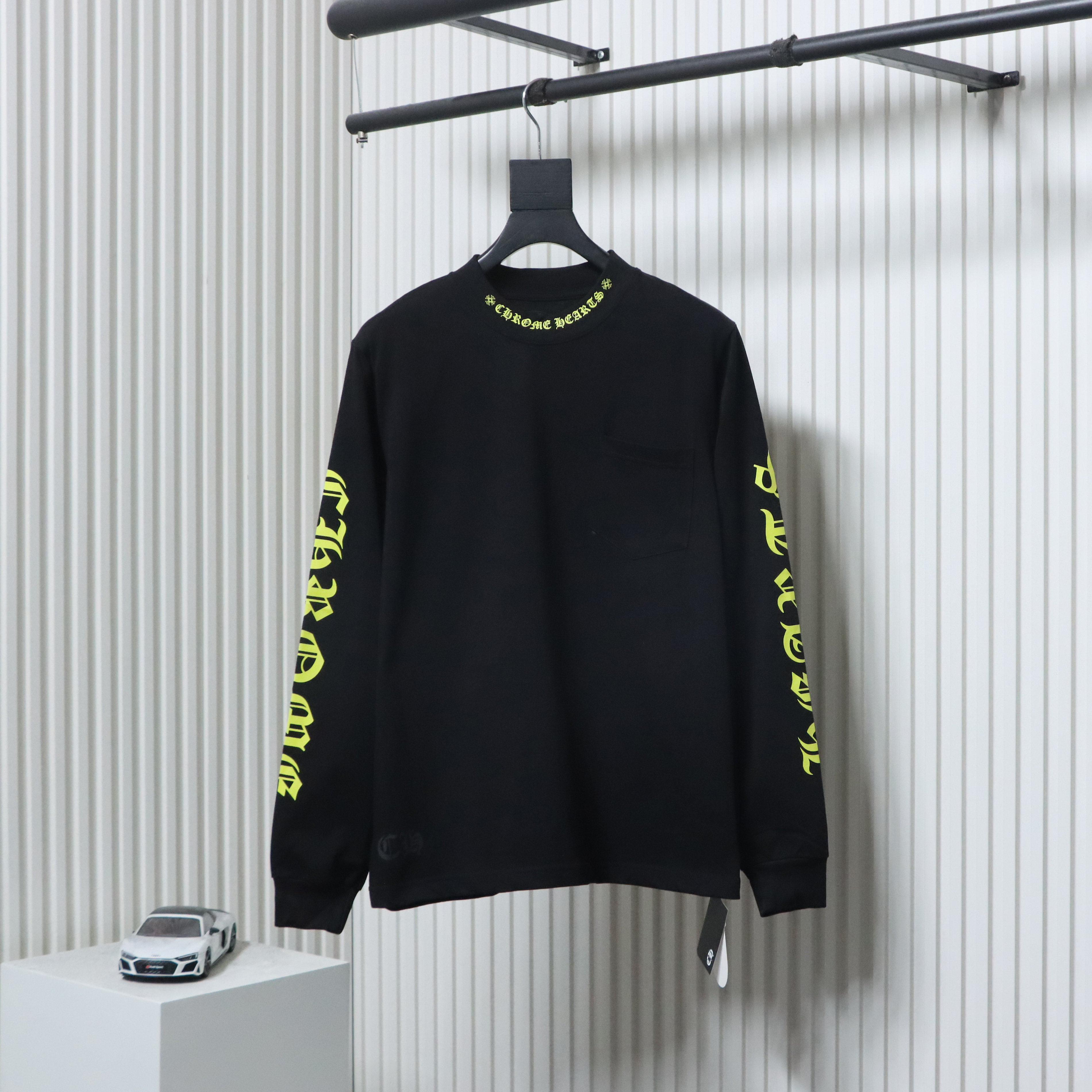 EM Sneakers Chrome Hearts CH 25ss Collar Color Sanskrit Round Neck Long Sleeve Black