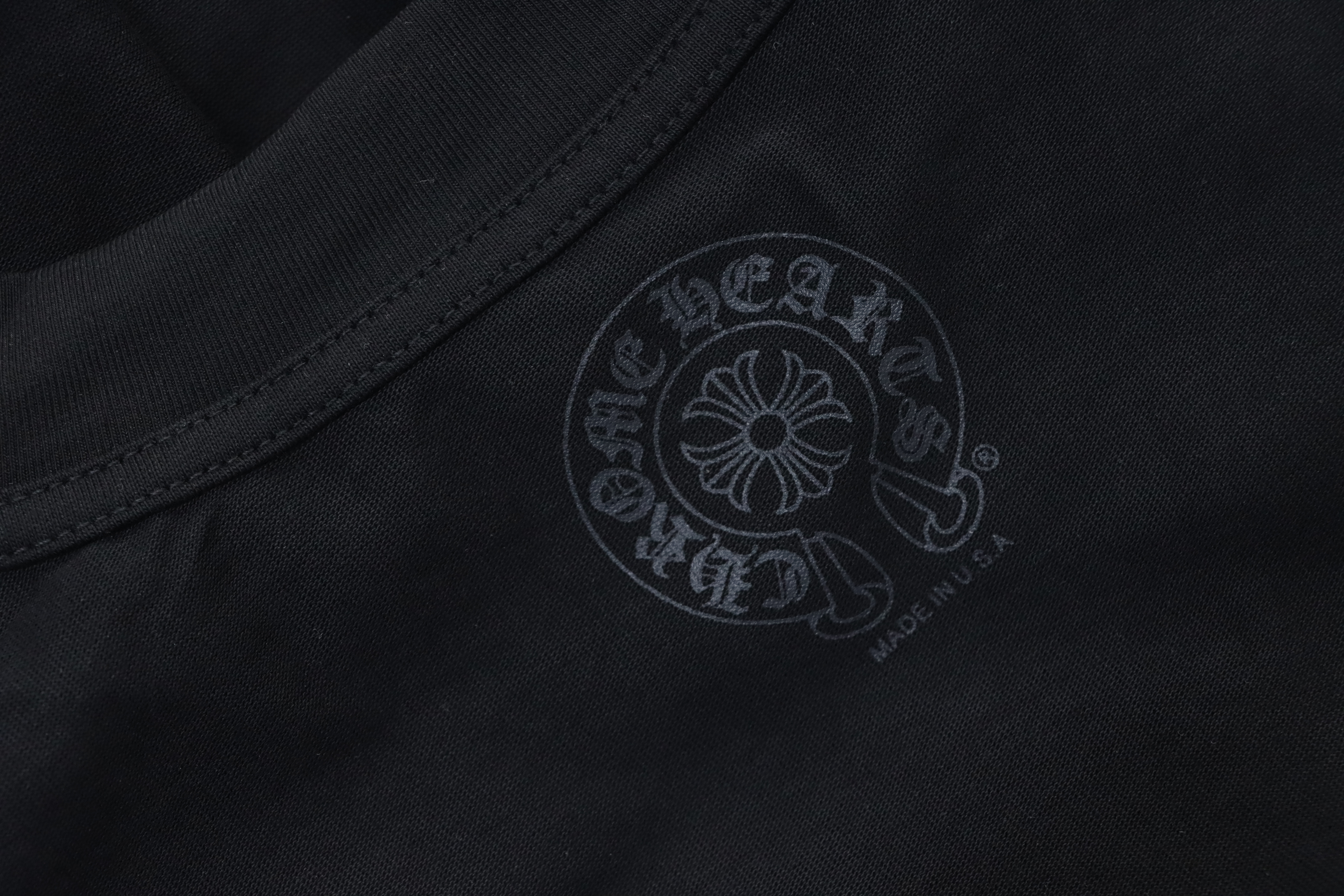 EM Sneakers Chrome Hearts CH 25ss Collar Color Sanskrit Round Neck Long Sleeve Black