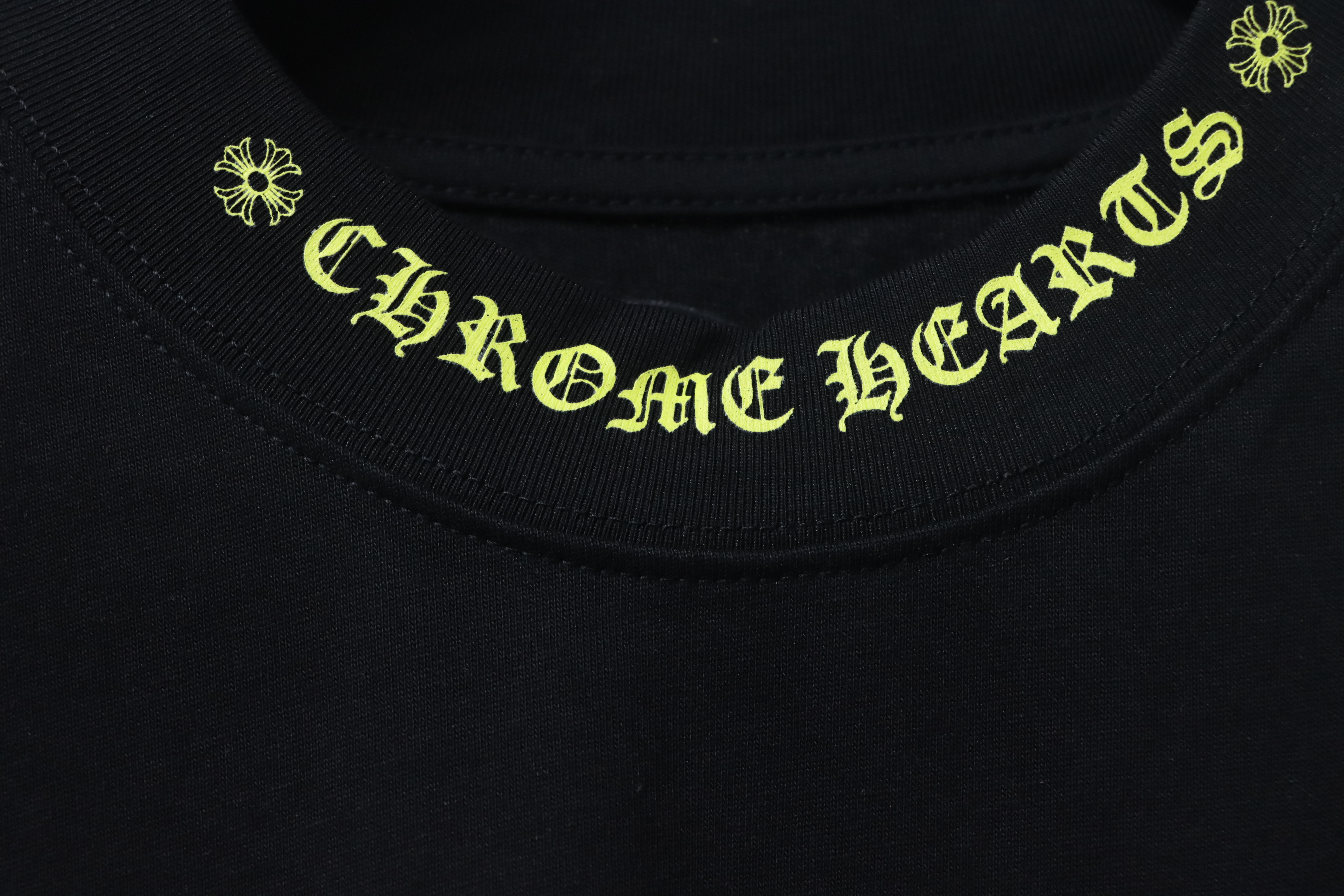 EM Sneakers Chrome Hearts CH 25ss Collar Color Sanskrit Round Neck Long Sleeve Black