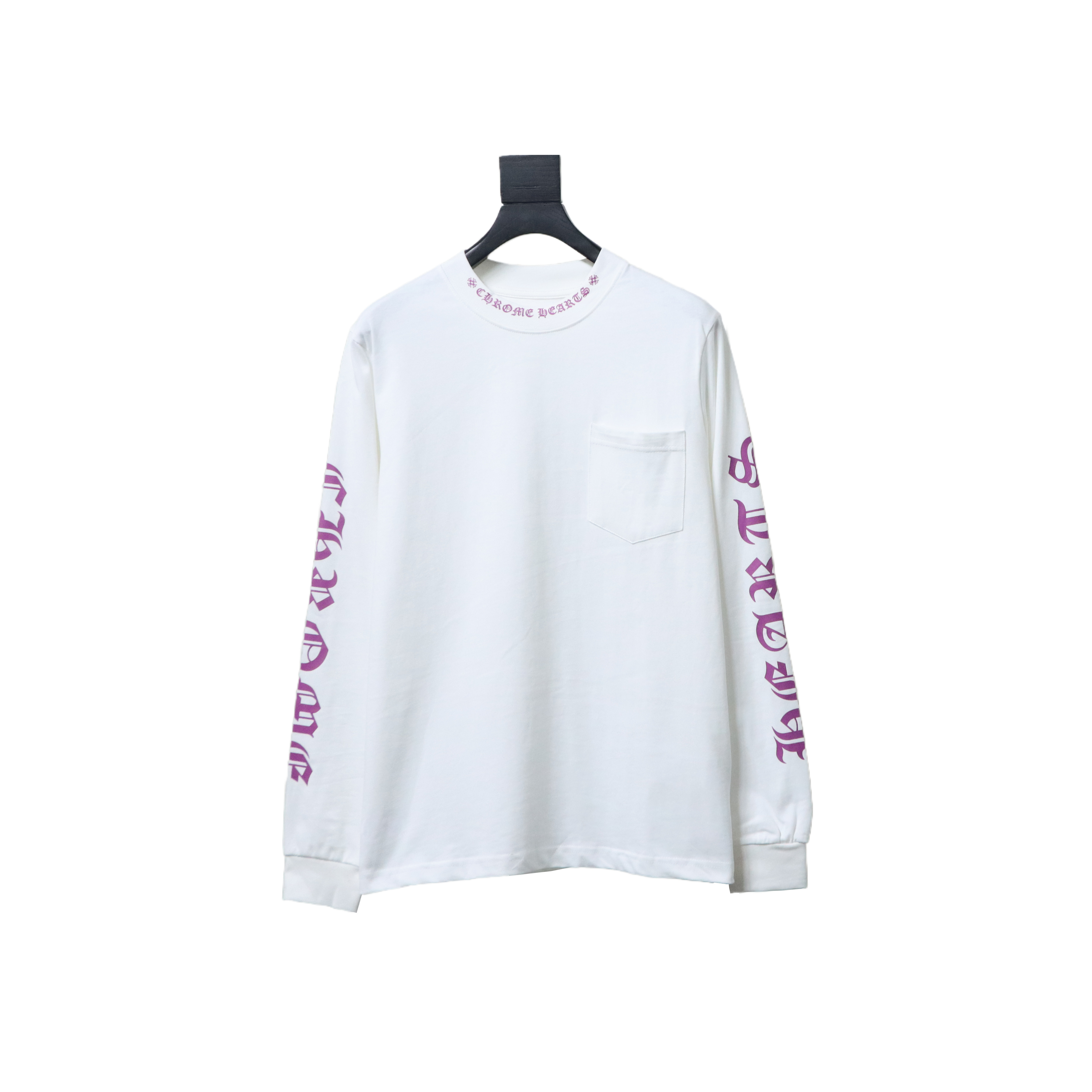 EM Sneakers Chrome Hearts CH 25ss Collar Color Sanskrit Round Neck Long Sleeve White
