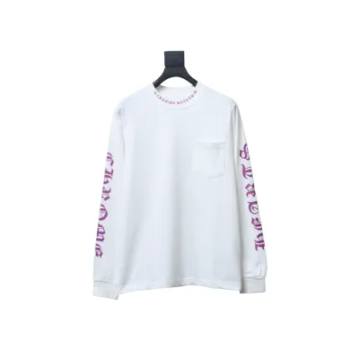 EM Sneakers Chrome Hearts CH 25ss Collar Color Sanskrit Round Neck Long Sleeve White 01