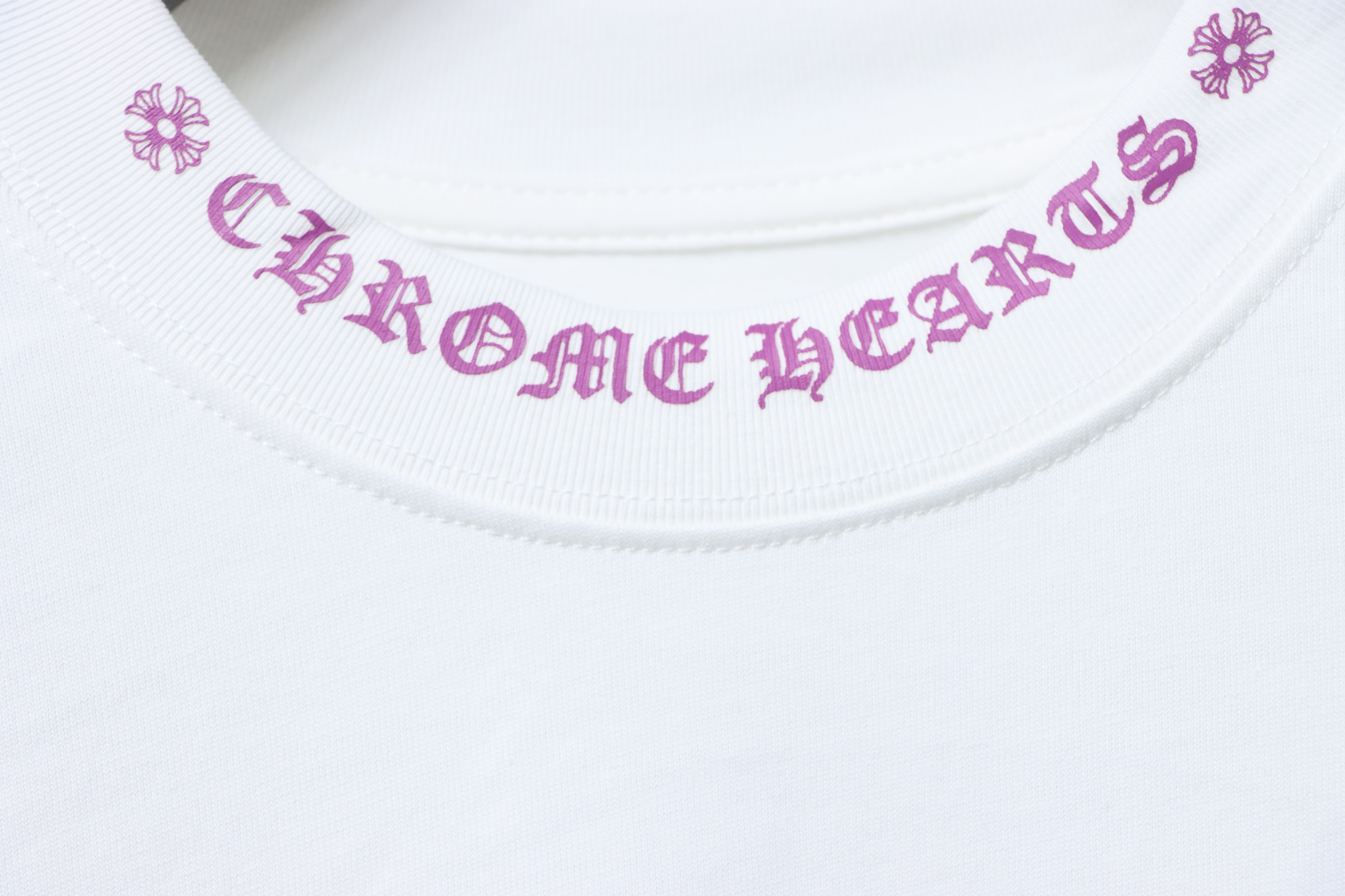 EM Sneakers Chrome Hearts CH 25ss Collar Color Sanskrit Round Neck Long Sleeve White