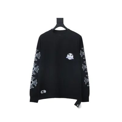 EM Sneakers Chrome Hearts CH 25ss Damaged Horseshoe Round Neck Long Sleeve Black 01