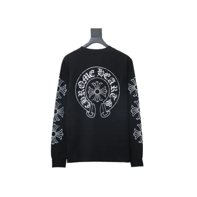 EM Sneakers Chrome Hearts CH 25ss Damaged Horseshoe Round Neck Long Sleeve Black 02