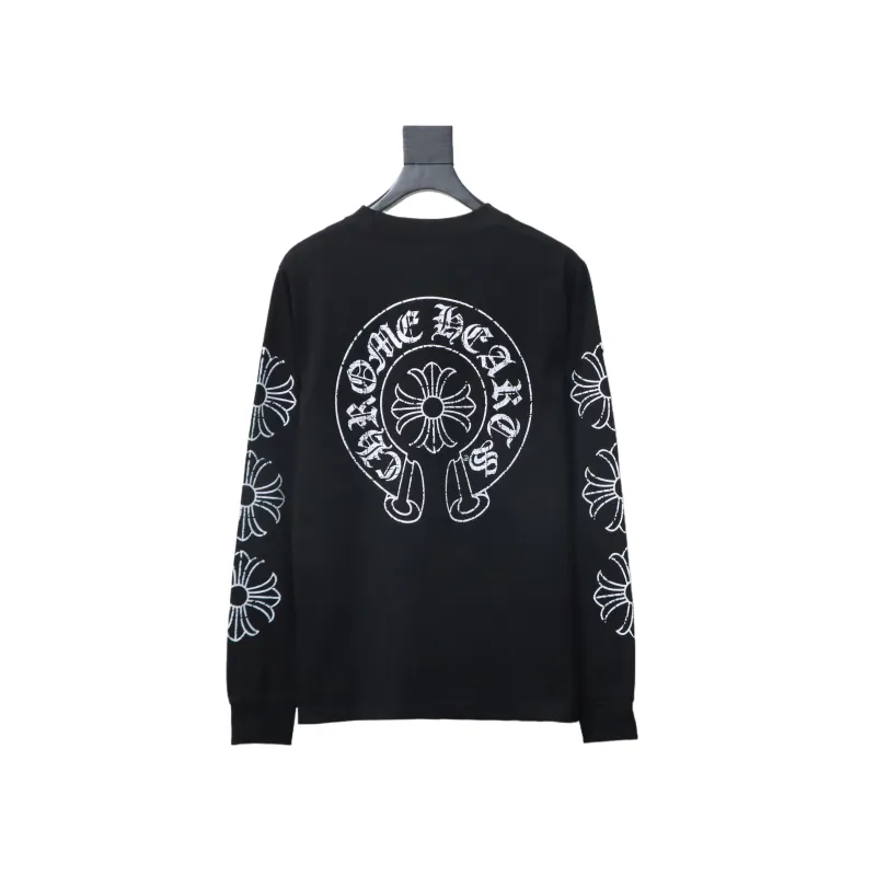 EM Sneakers Chrome Hearts CH 25ss Damaged Horseshoe Round Neck Long Sleeve Black