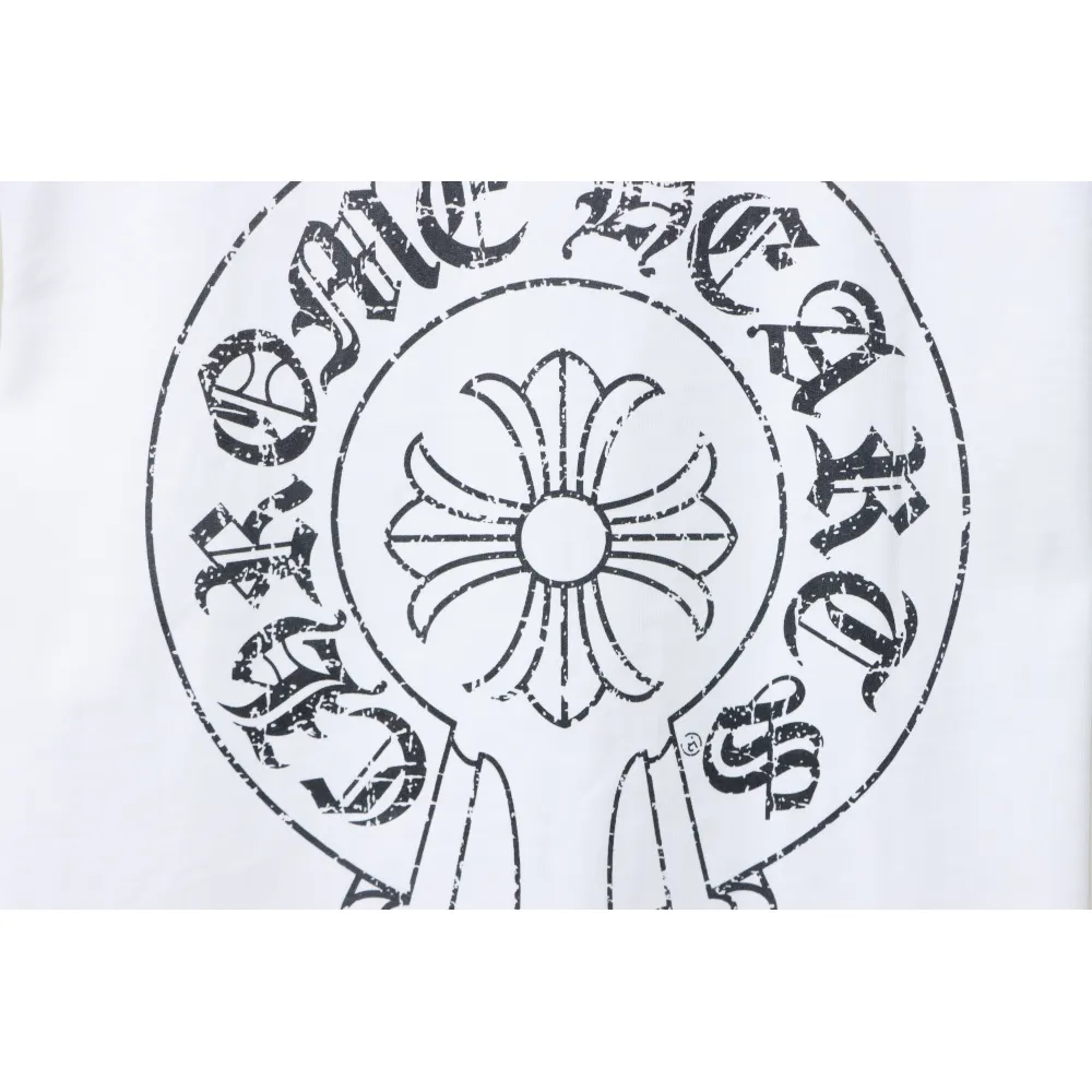 EM Sneakers Chrome Hearts CH 25ss Damaged Horseshoe Round Neck Long Sleeve White