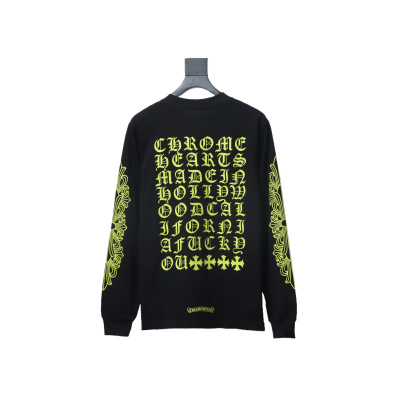 EM Sneakers Chrome Hearts CH 25ss Sanskrit Lemon Green Round Neck Long Sleeve Black 02