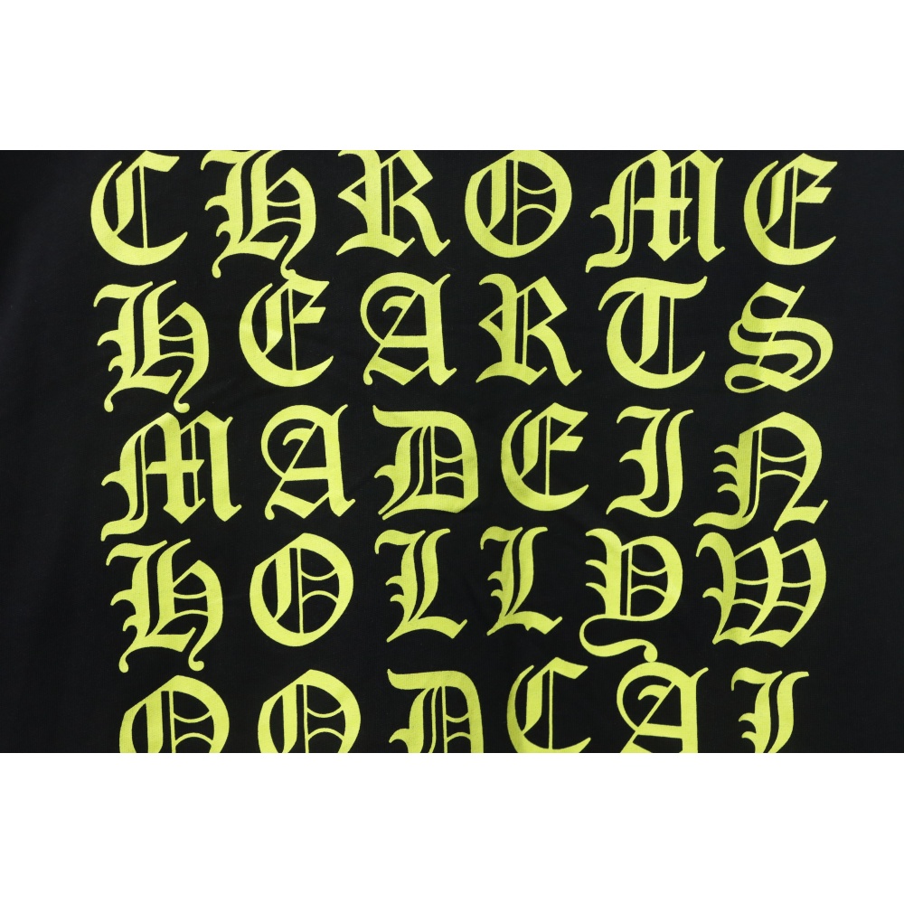 EM Sneakers Chrome Hearts CH 25ss Sanskrit Lemon Green Round Neck Long Sleeve Black