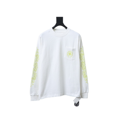 EM Sneakers Chrome Hearts CH 25ss Sanskrit Lemon Green Round Neck Long Sleeve White 01