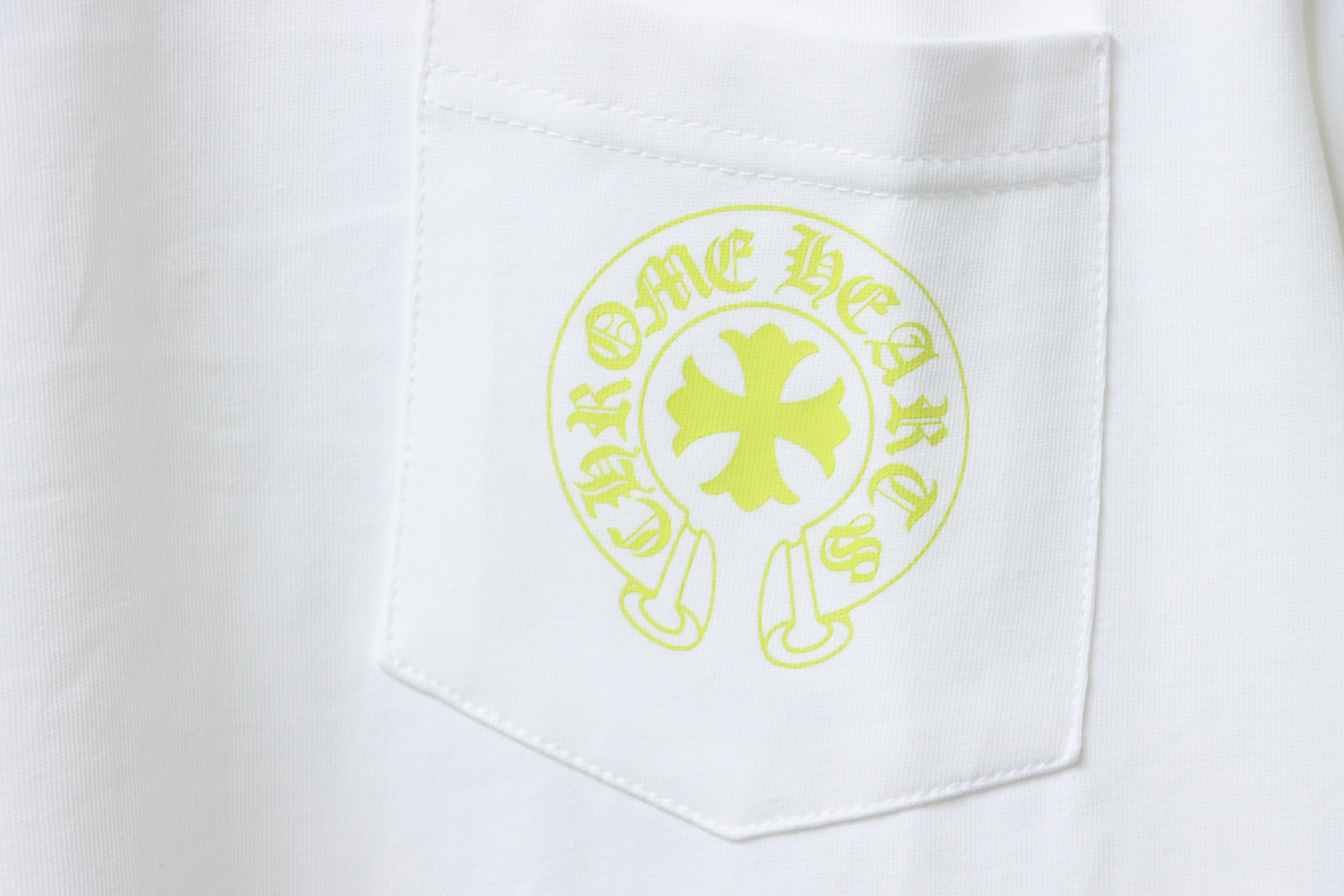 EM Sneakers Chrome Hearts CH 25ss Sanskrit Lemon Green Round Neck Long Sleeve White