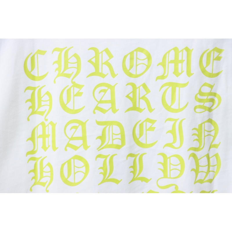 EM Sneakers Chrome Hearts CH 25ss Sanskrit Lemon Green Round Neck Long Sleeve White