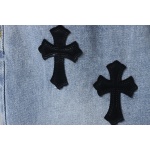EM Sneakers Chrome Hearts Cross Leather Straight Jeans Blue