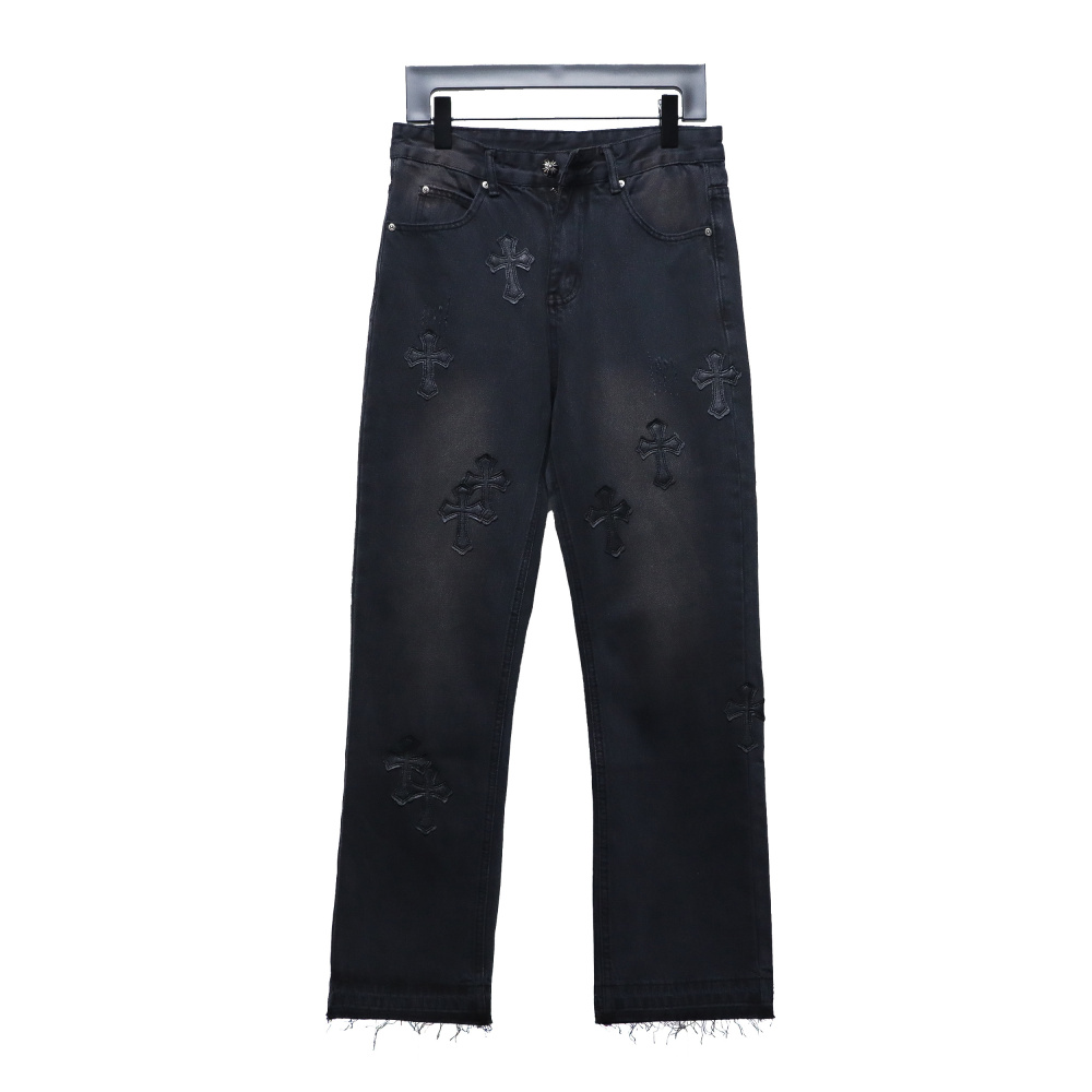 EM Sneakers Chrome Hearts Leather Black Cross Jeans